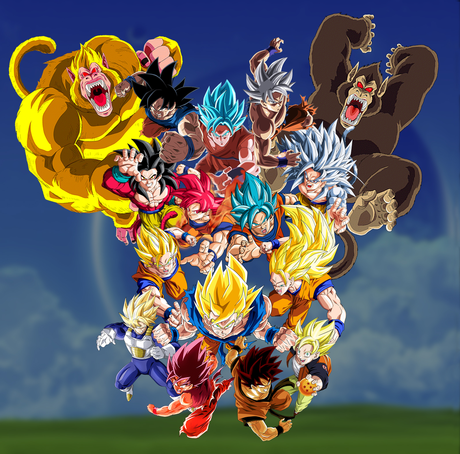 All transformations Dragon Ball